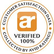 Customer satisfaction data collected and verified by Avid Ratings (opens in a new tab)